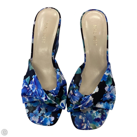 Shoes Heels Platform By Nine West In Black & Blue, Size: 8