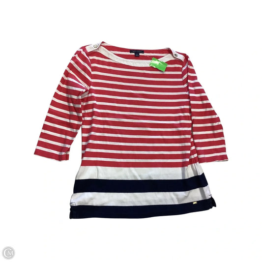 Top 3/4 Sleeve By Tommy Hilfiger In Striped Pattern, Size: M