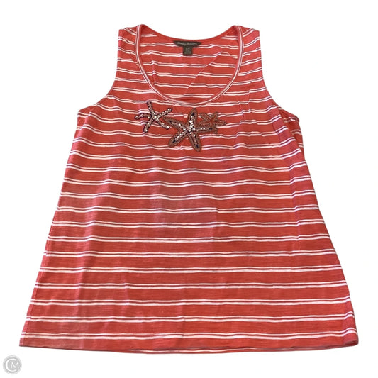 Top Sleeveless By Tommy Bahama In Orange & White, Size: S