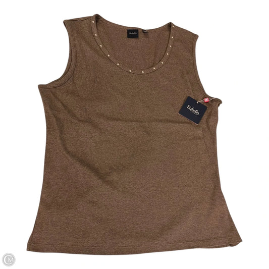 Top Sleeveless By Rafaella In Brown & Gold, Size: Xl