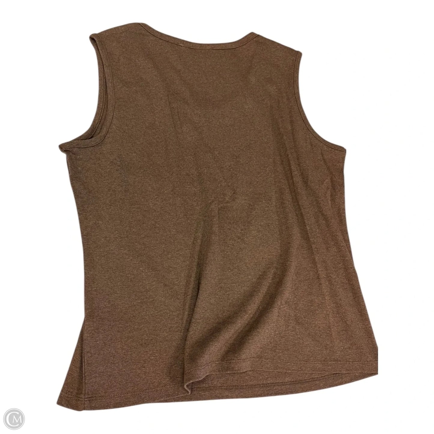 Top Sleeveless By Rafaella In Brown & Gold, Size: Xl