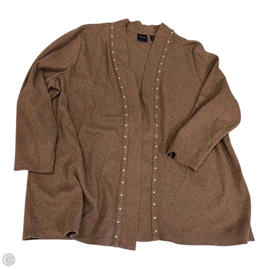 Cardigan By Rafaella In Brown & Gold, Size: Xl