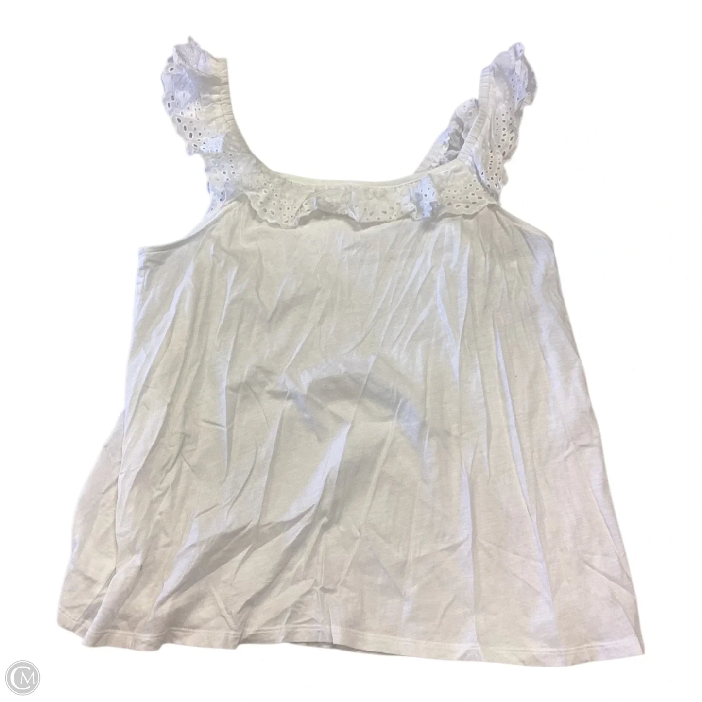 Top Sleeveless By Loft In White, Size: L