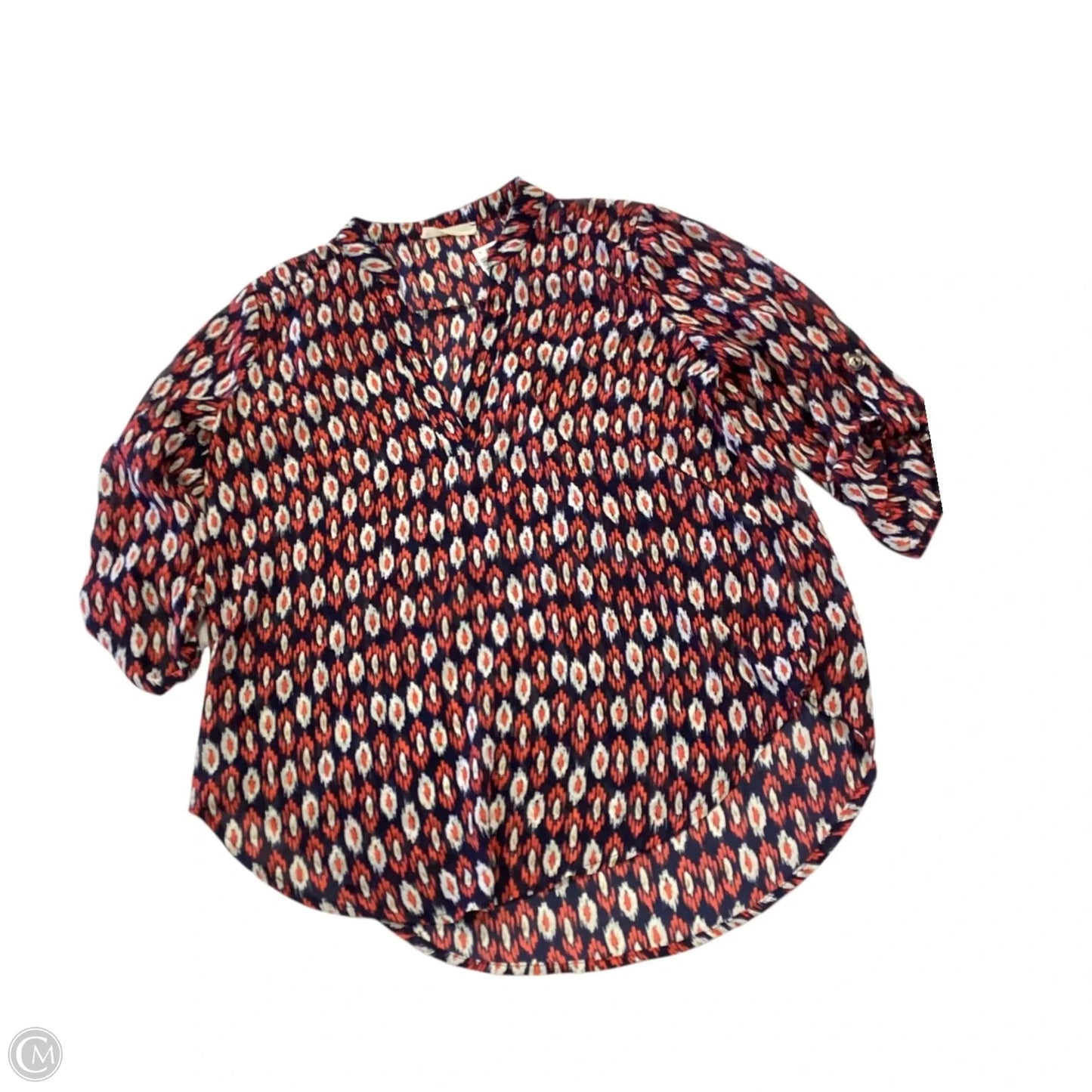 Top 3/4 Sleeve By Lush In Blue & Pink, Size: S