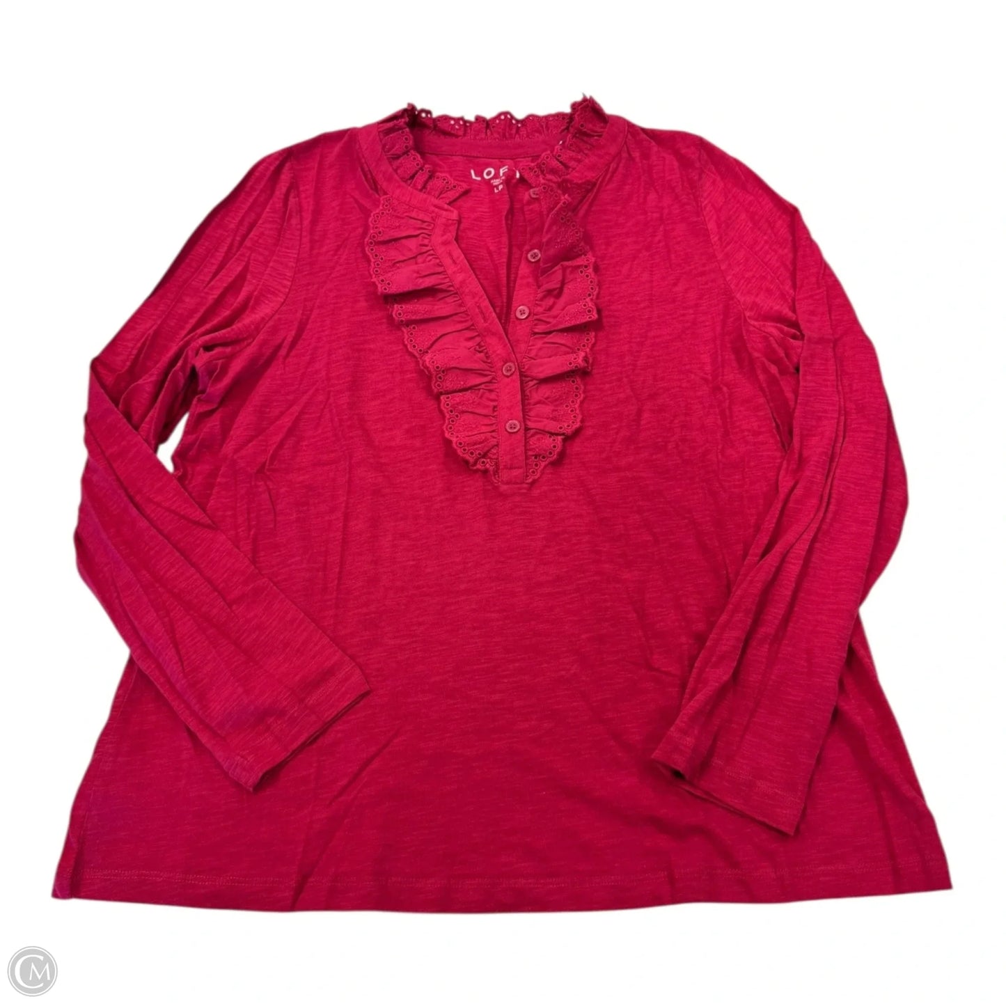 Top Long Sleeve By Loft In Red, Size: L