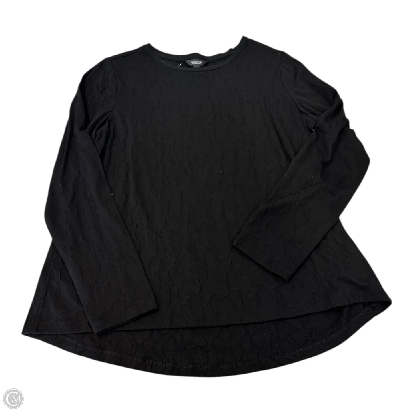 Top Long Sleeve By Simply Vera In Black, Size: Xl