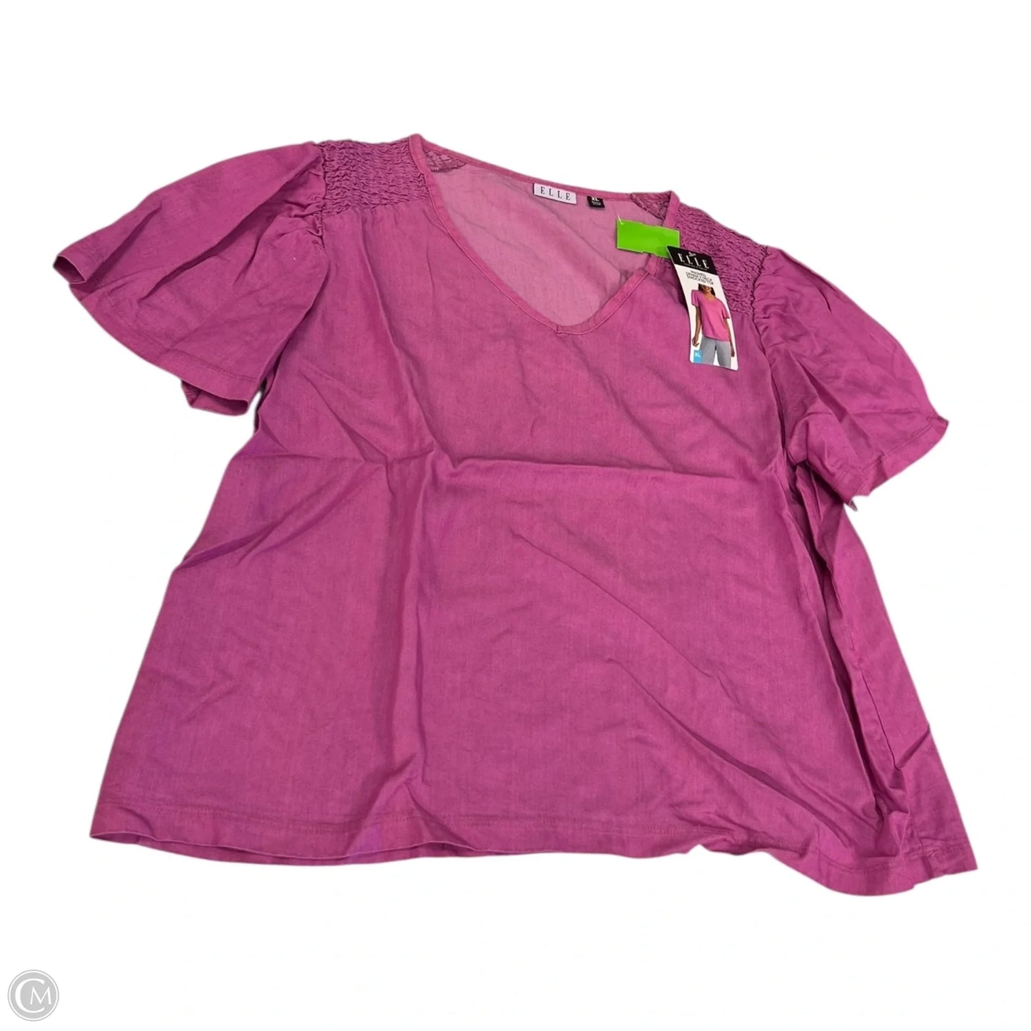 Top Short Sleeve By Elle In Purple, Size: Xl