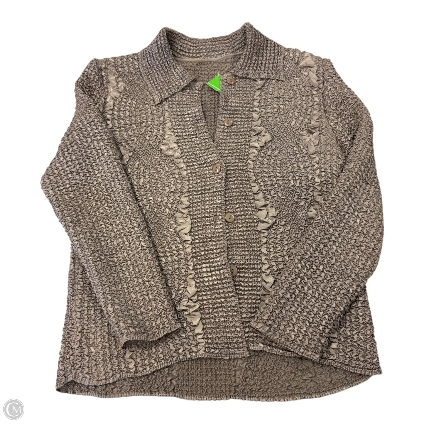 Jacket Shirt By Clothes Mentor In Beige, Size: Osfm