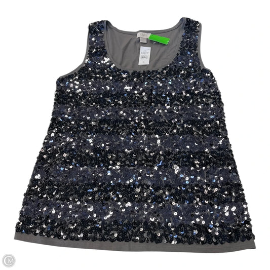 Top Sleeveless By Loft In Silver, Size: L