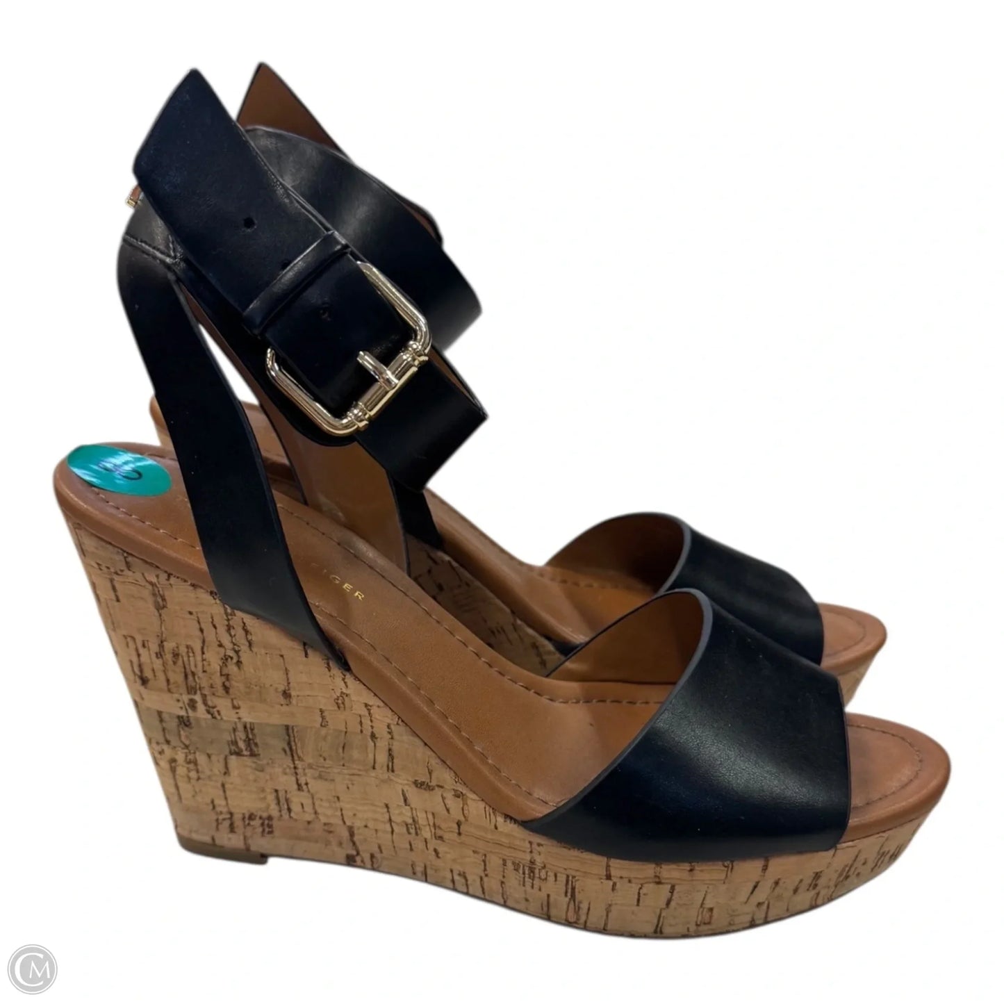 Shoes Heels Wedge By Tommy Hilfiger In Black & Brown, Size: 8