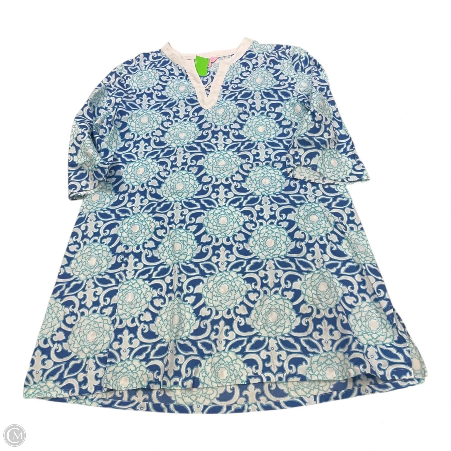 Dress Designer By Lilly Pulitzer In Blue & White, Size: L