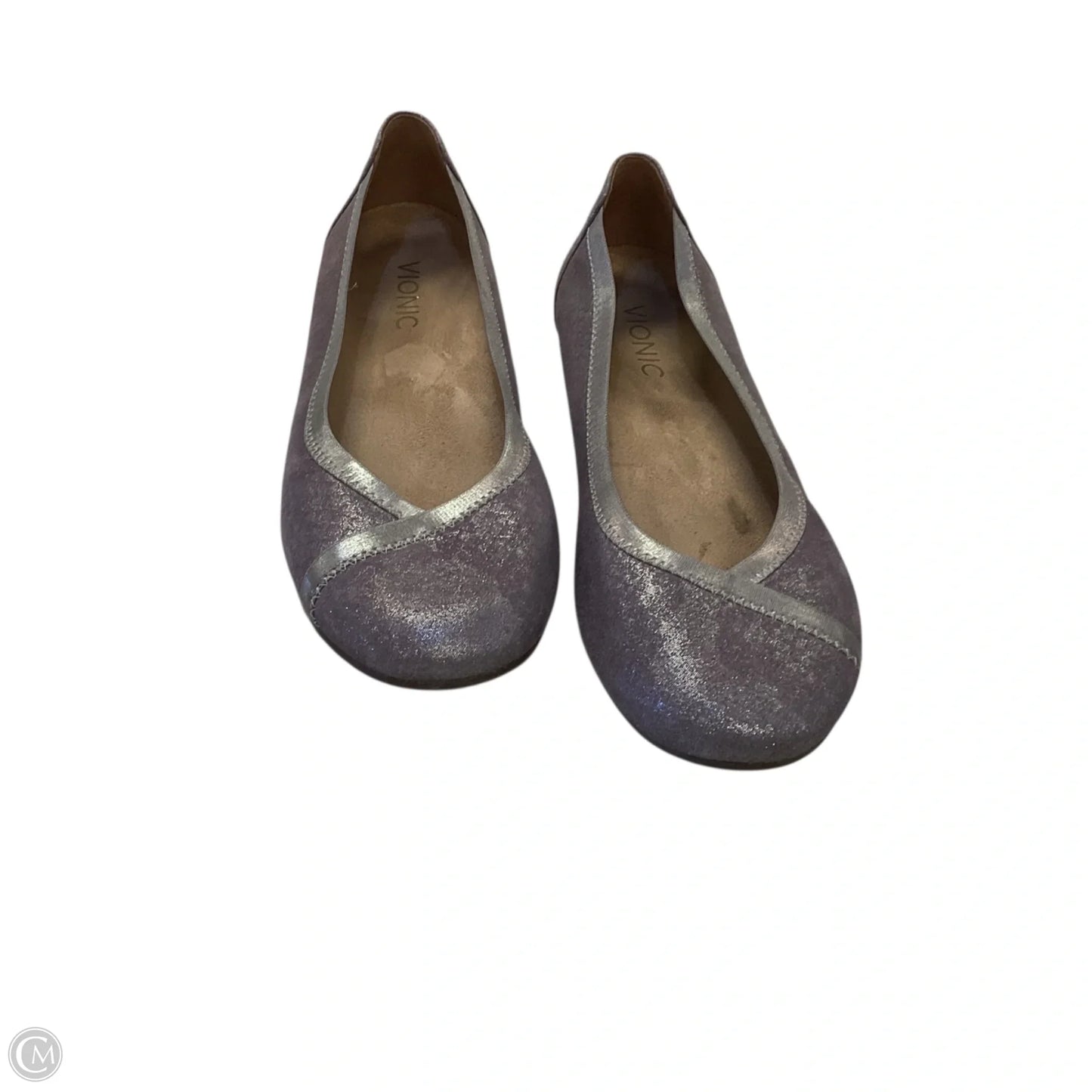 Shoes Flats By Vionic In Purple & Silver, Size: 7.5