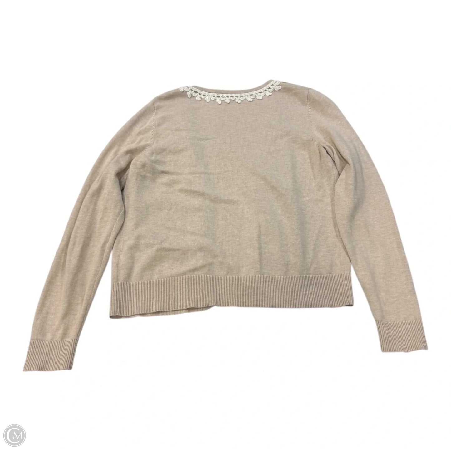 Cardigan By Banana Republic In Tan & White, Size: L