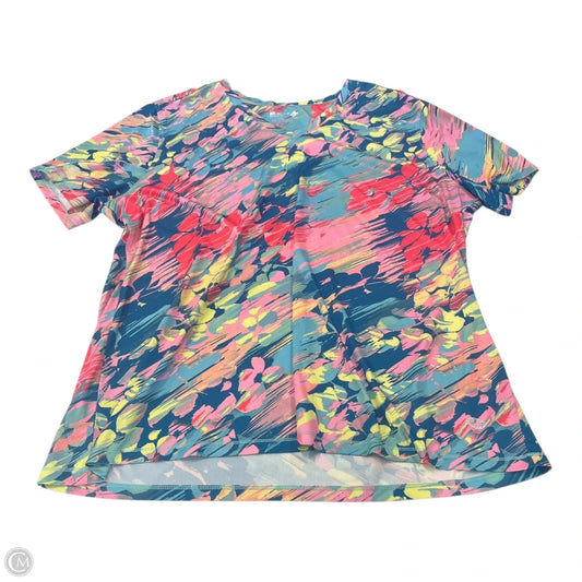 Athletic Top Short Sleeve By Reel Legends In Multi-colored, Size: 1x