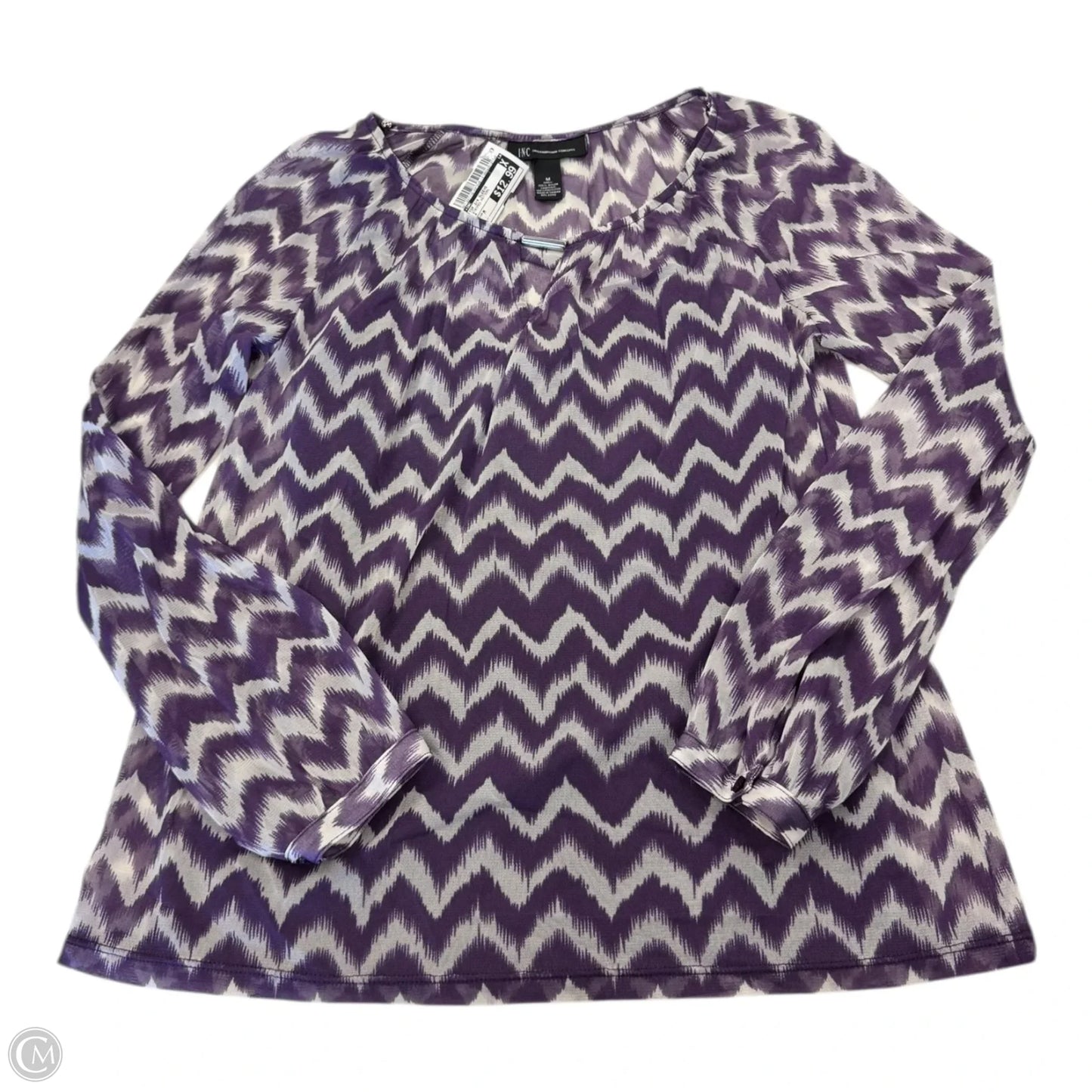 Top 3/4 Sleeve By Inc In Striped Pattern, Size: M