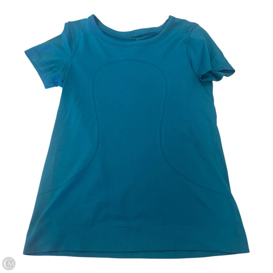 Athletic Top Short Sleeve By Lululemon In Teal, Size: 4