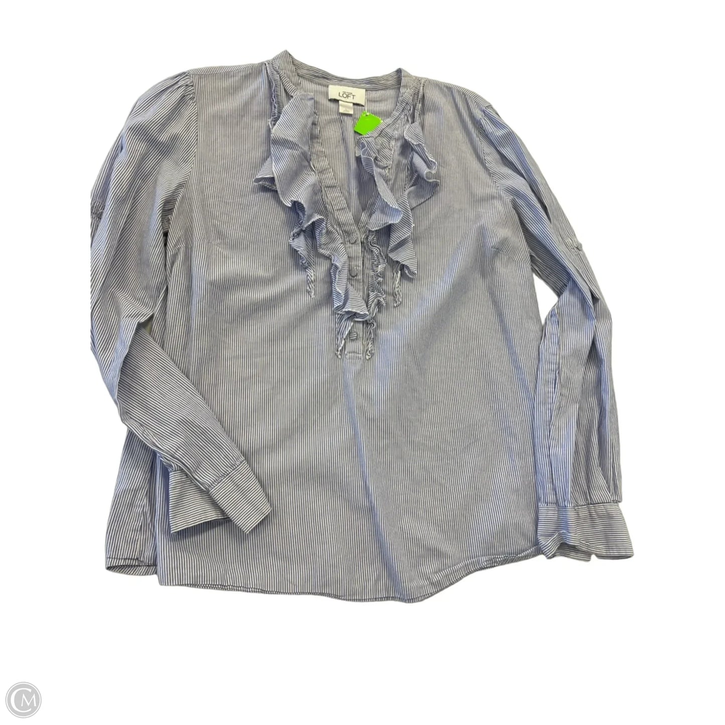 Top Long Sleeve By Loft In Striped Pattern, Size: L