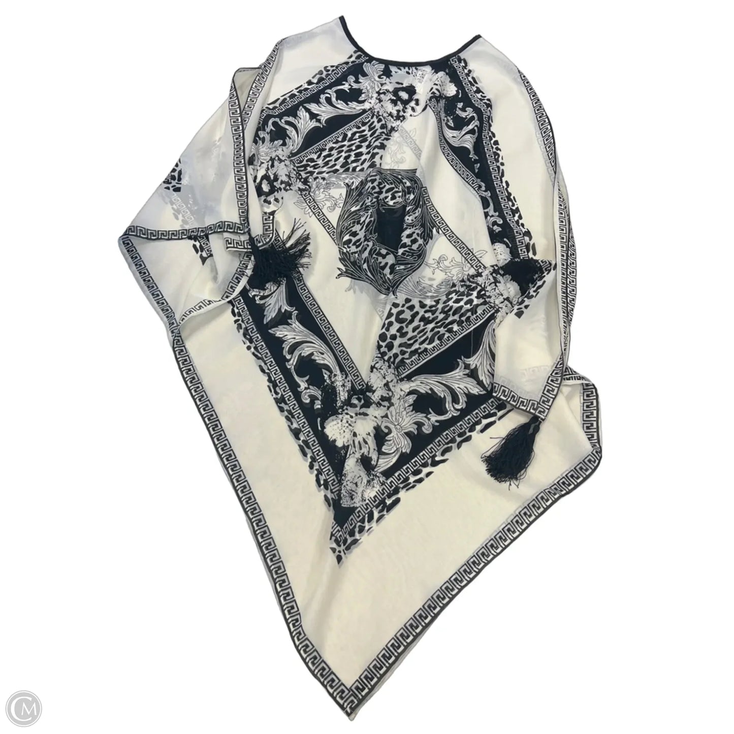 Swimwear Cover-up By Clothes Mentor In Black & Cream, Size: S