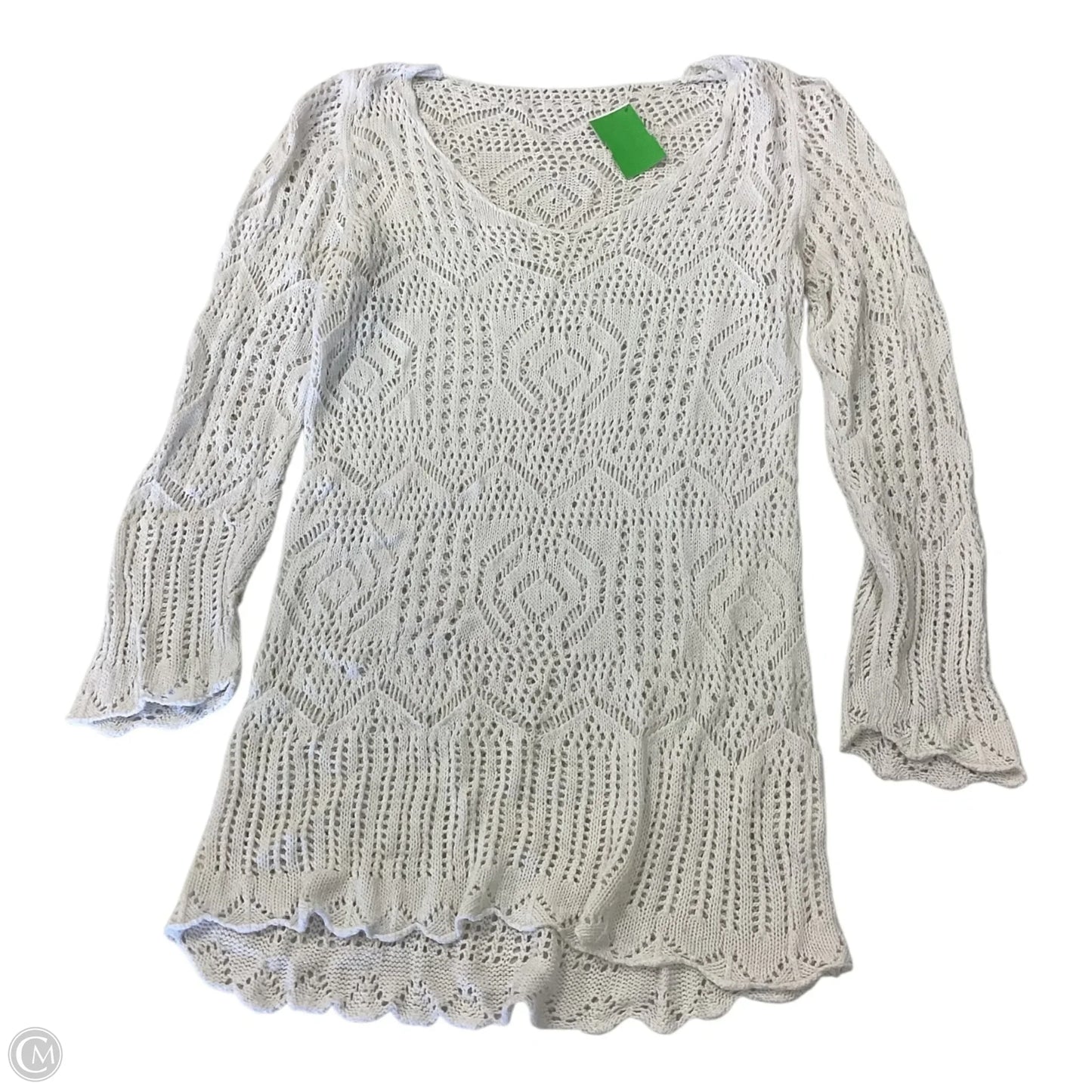 Top Long Sleeve By Clothes Mentor In White, Size: S