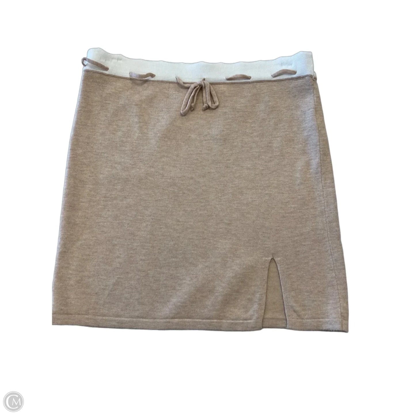 Skirt Mini & Short By Dee Elly In Tan & White, Size: L