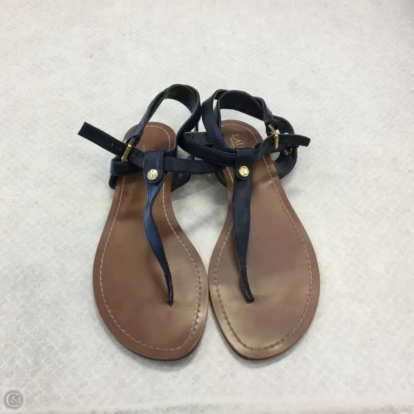 Sandals Flats By Ralph Lauren In Navy, Size: 10