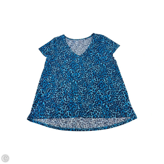 Top Short Sleeve Designer By Lilly Pulitzer In Blue, Size: Xl