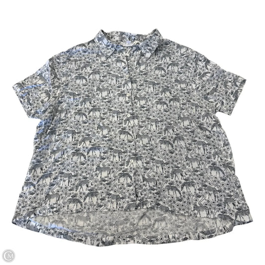 Top Short Sleeve By Jane And Delancey In Zebra Print, Size: L