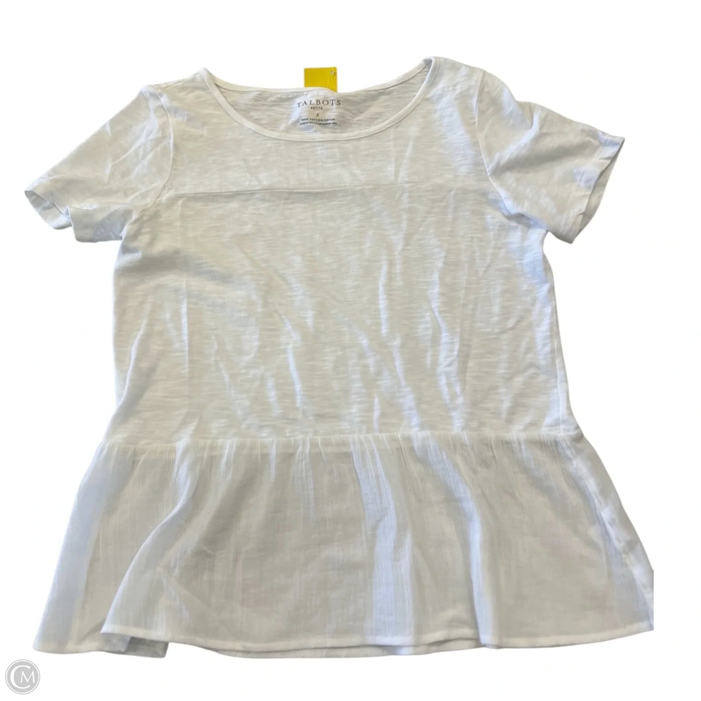 Top Short Sleeve Basic By Talbots In White, Size: Sp