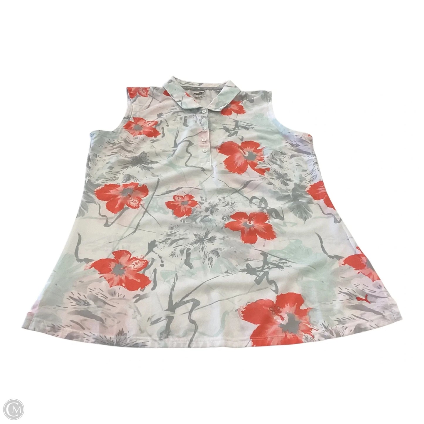 Athletic Tank Top By Puma In Floral Print, Size: S