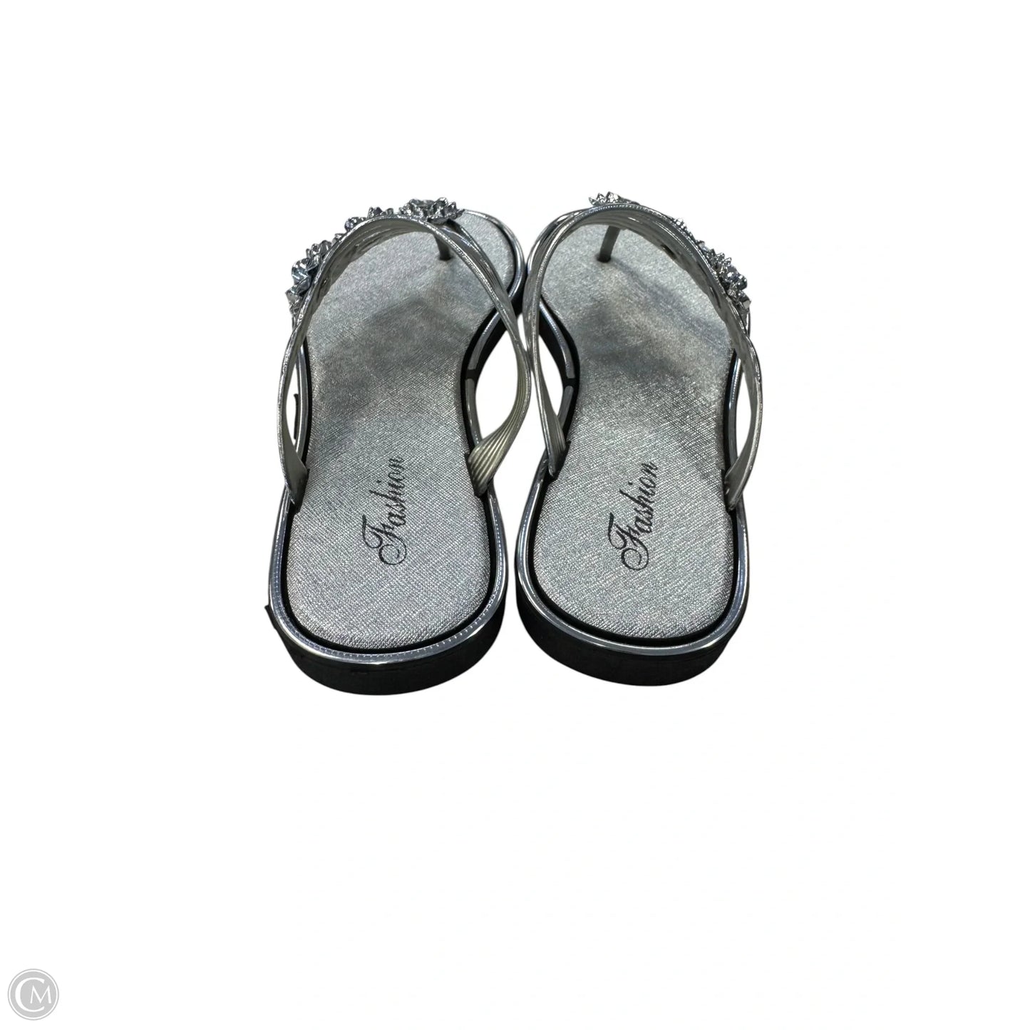 Sandals Flip Flops By Clothes Mentor In Silver, Size: 7