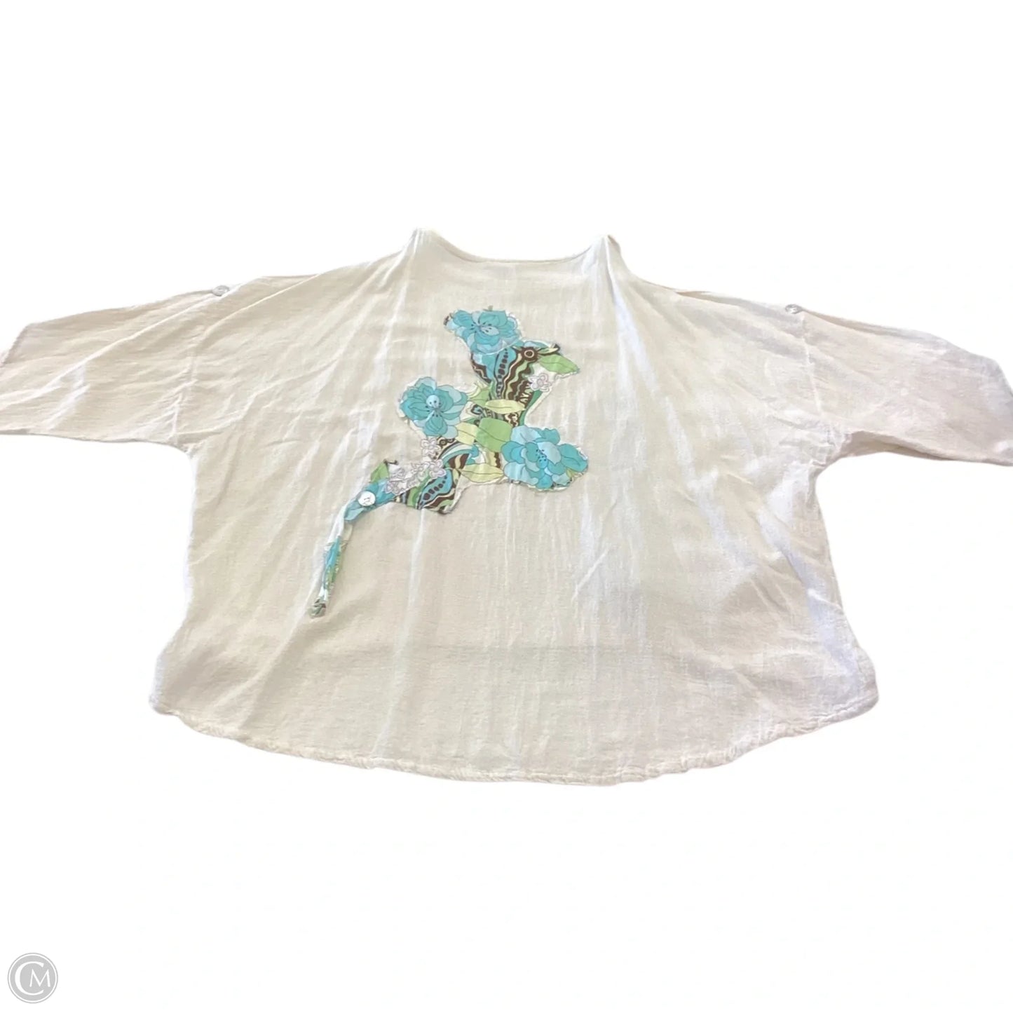Top Short Sleeve By Oh My Gauze In Floral Print, Size: Osfm