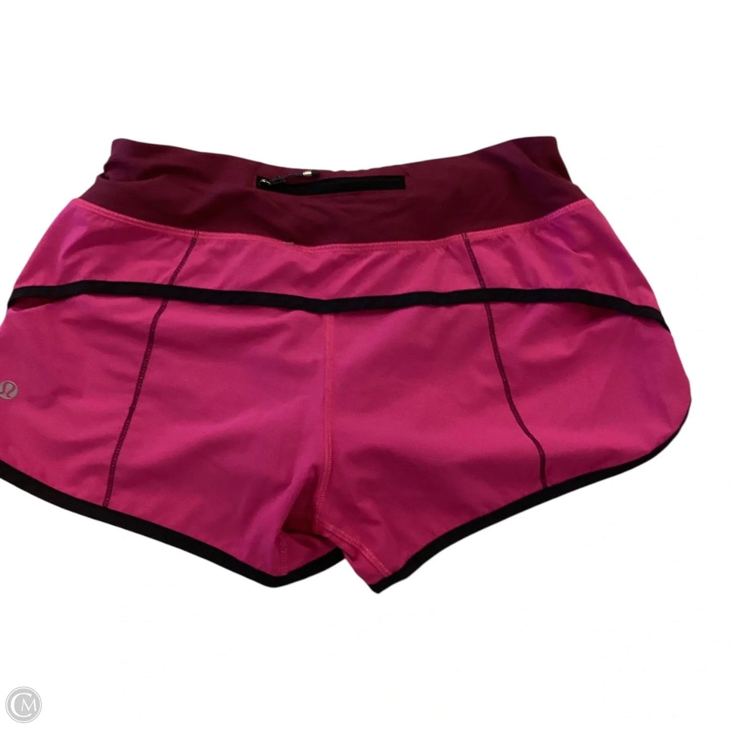 Athletic Shorts By Lululemon In Black & Pink, Size: 4