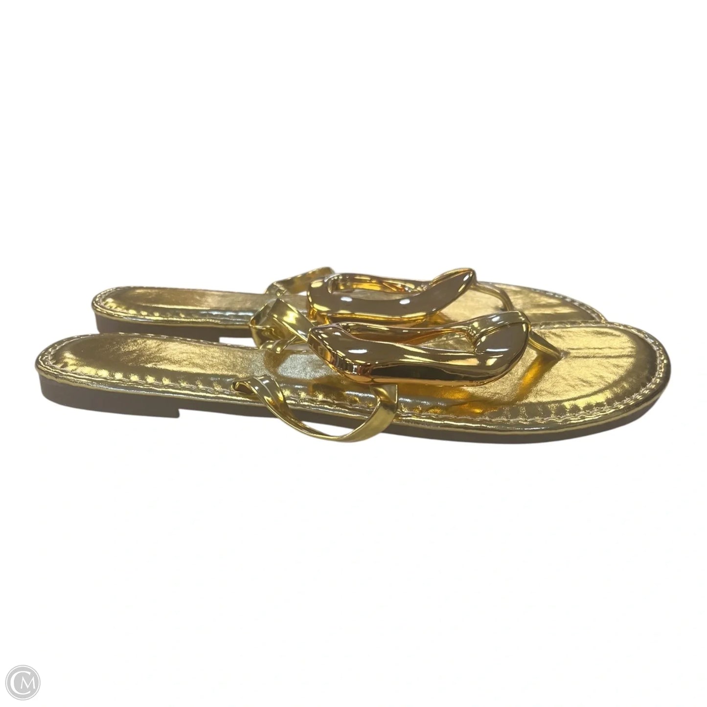 Sandals Flip Flops By Clothes Mentor In Gold, Size: 8