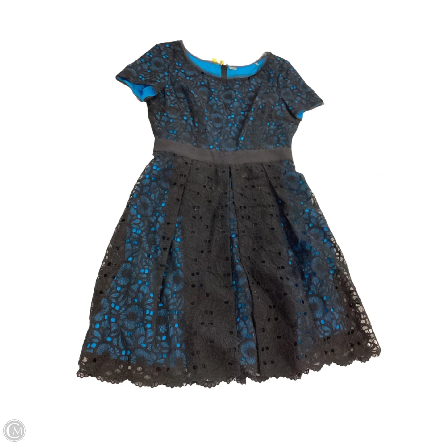 Dress Party Midi By Elie Tahari In Black & Blue, Size: 10