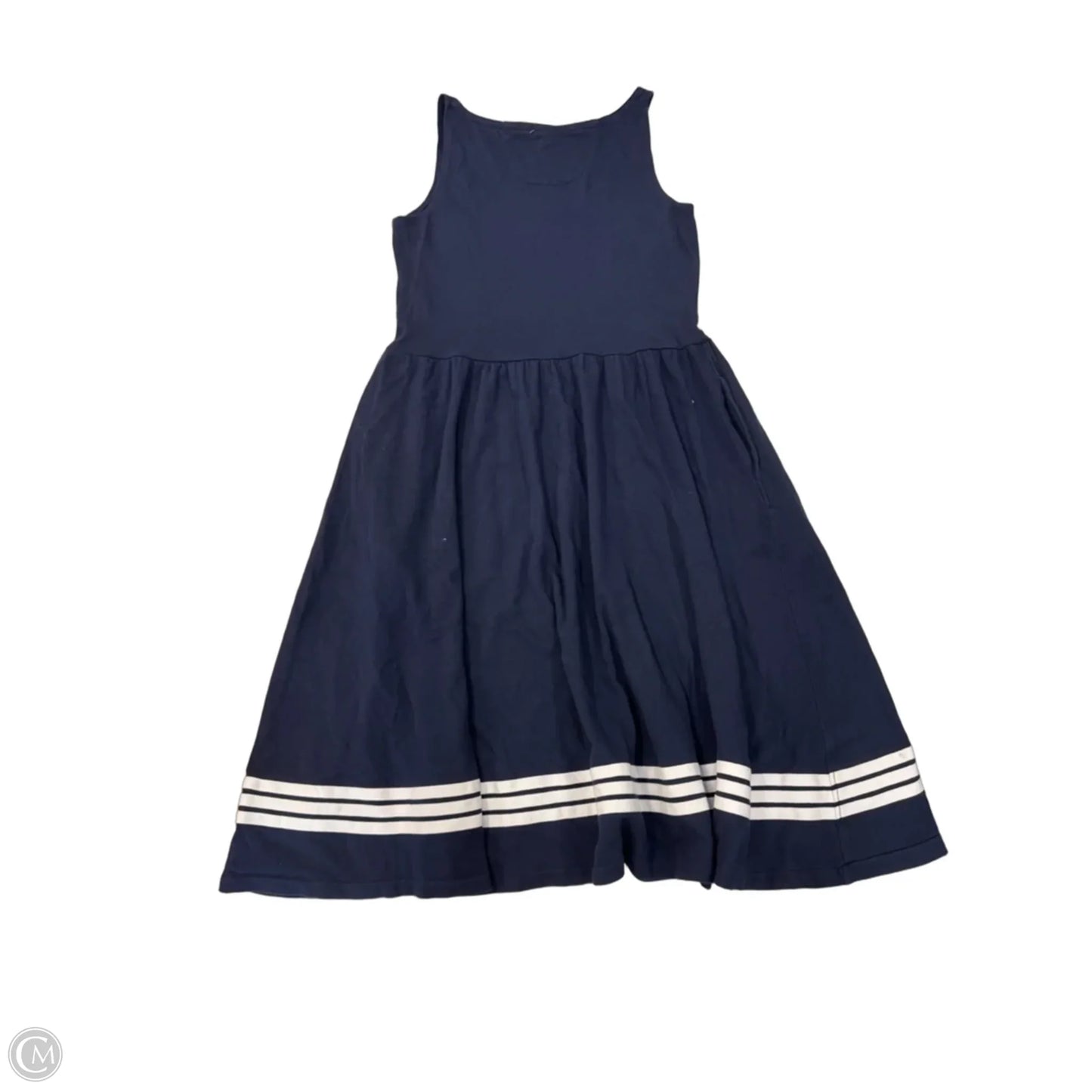 Dress Casual Midi By Lauren By Ralph Lauren In Blue & White, Size: S