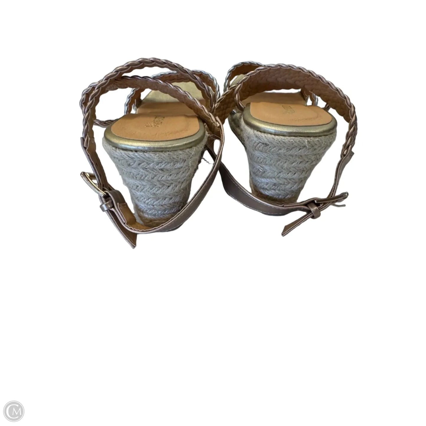 Sandals Heels Wedge By Wanted In Gold & Silver, Size: 8