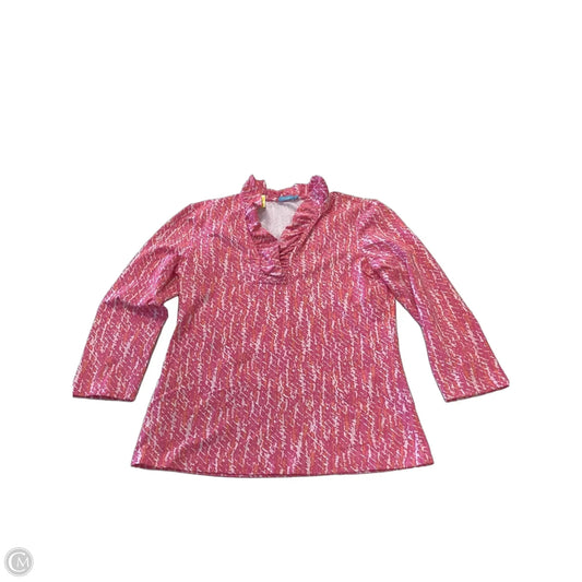 Top 3/4 Sleeve By J Mclaughlin In Orange & Pink, Size: Xs