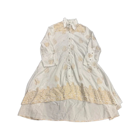 Swimwear Cover-up By Clothes Mentor In Gold & White, Size: L