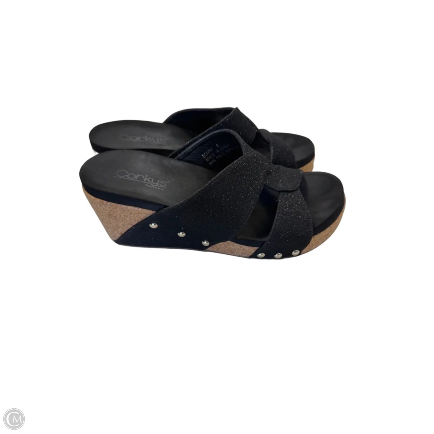 Sandals Heels Wedge By Corkys In Black & Brown, Size: 8