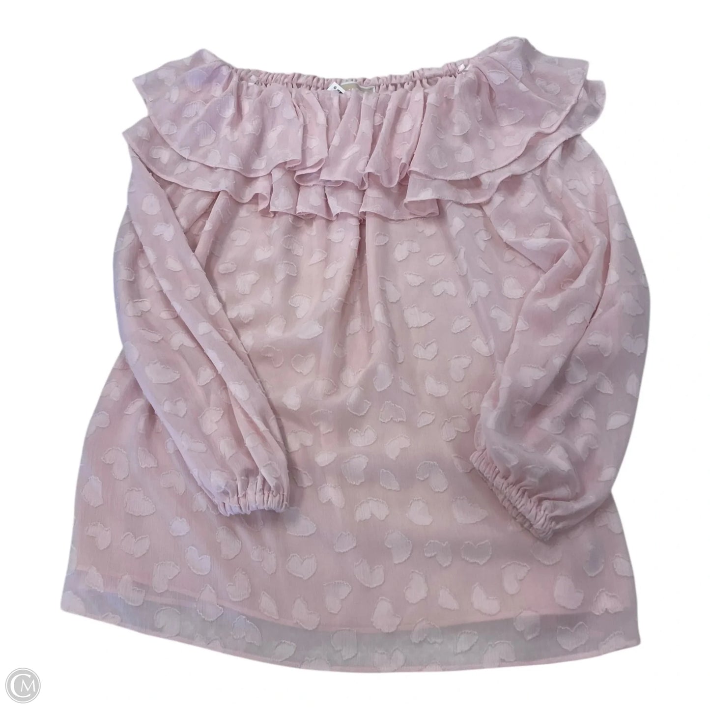 Top 3/4 Sleeve Designer By Michael Kors In Pink, Size: S