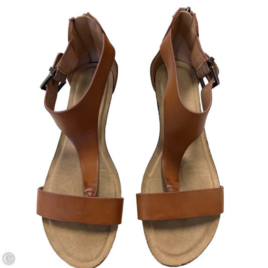 Sandals Heels Wedge By Kenneth Cole Reaction In Tan, Size: 8