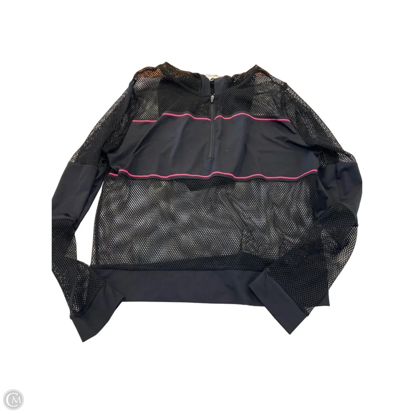 Athletic Top Long Sleeve Hoodie By Forever 21 In Black, Size: L