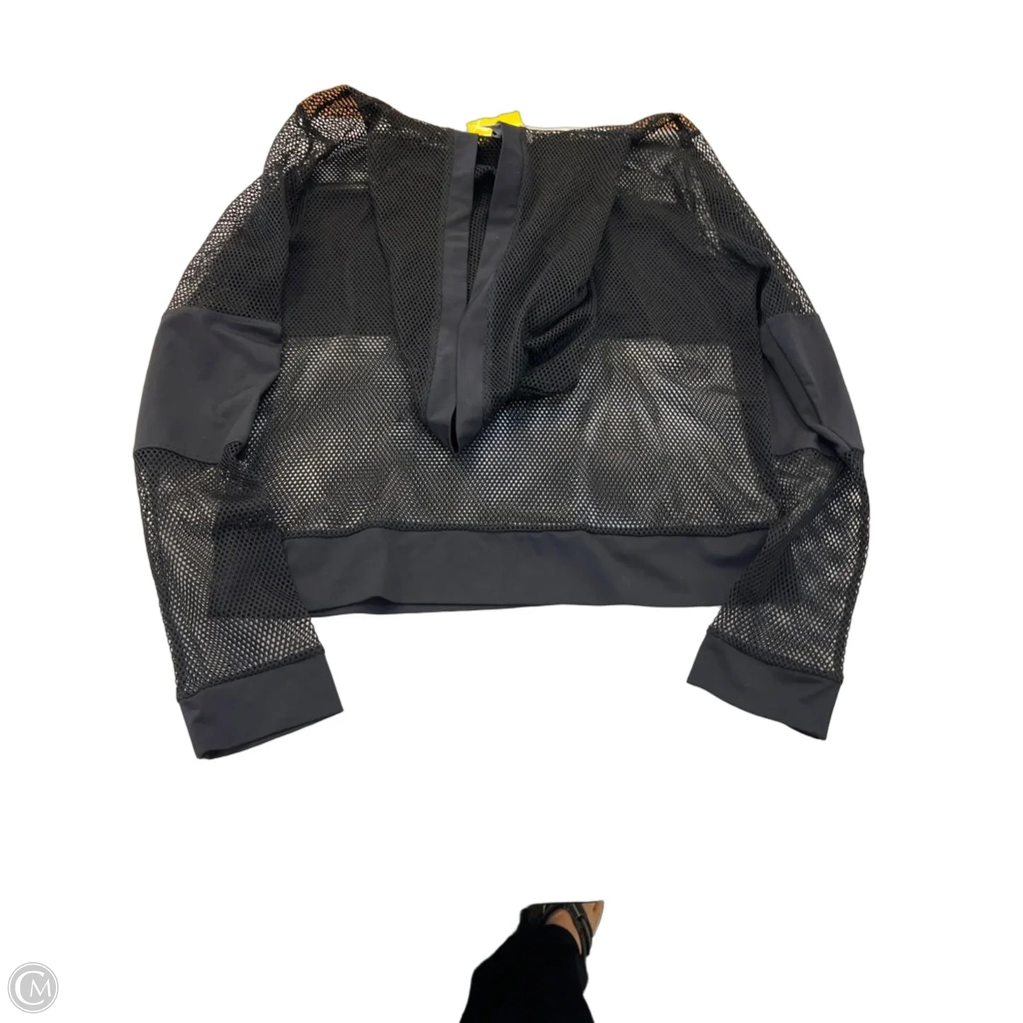 Athletic Top Long Sleeve Hoodie By Forever 21 In Black, Size: L