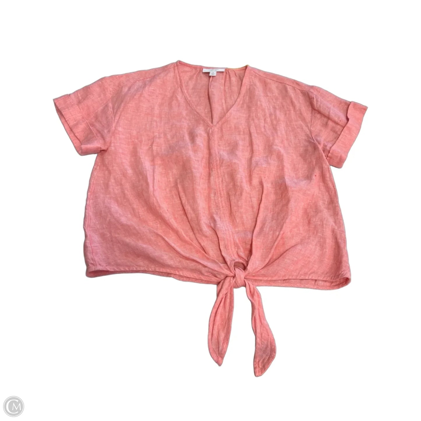 Top Short Sleeve By Charter Club In Orange, Size: M