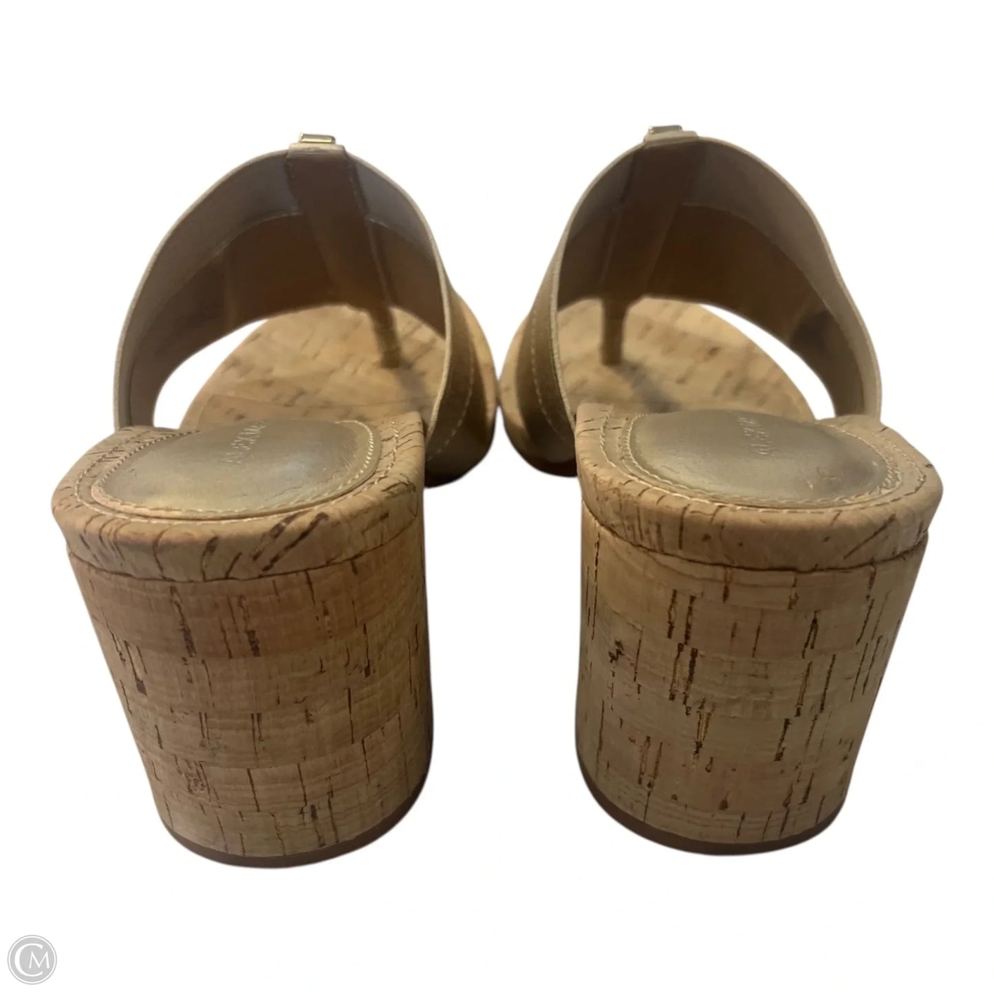 Sandals Heels Block By Alex Marie In Gold, Size: 7