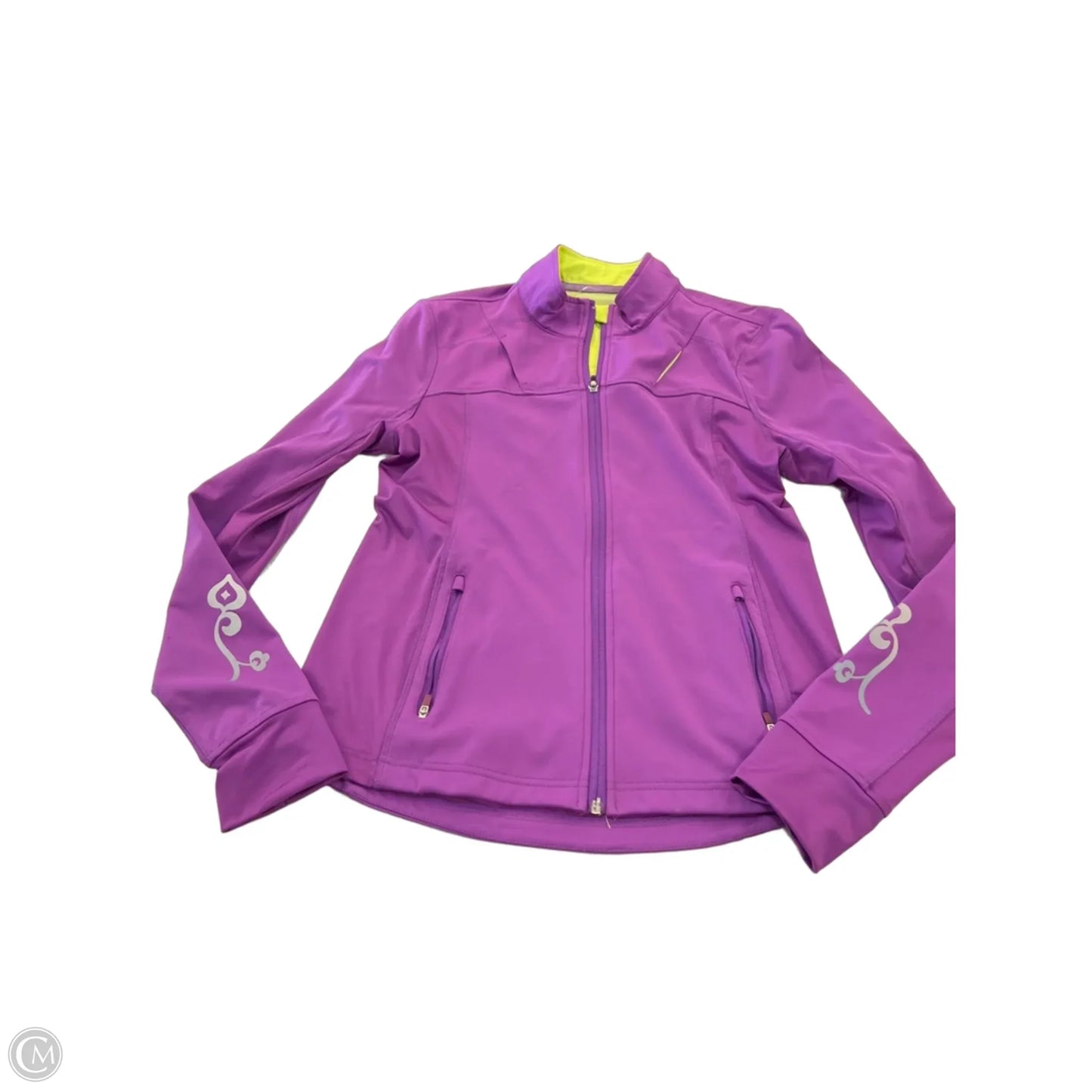 Athletic Jacket By Athleta In Green & Purple, Size: M