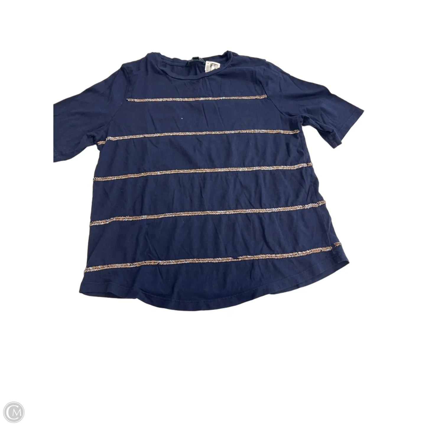 Top Short Sleeve By Lauren By Ralph Lauren In Striped Pattern, Size: M