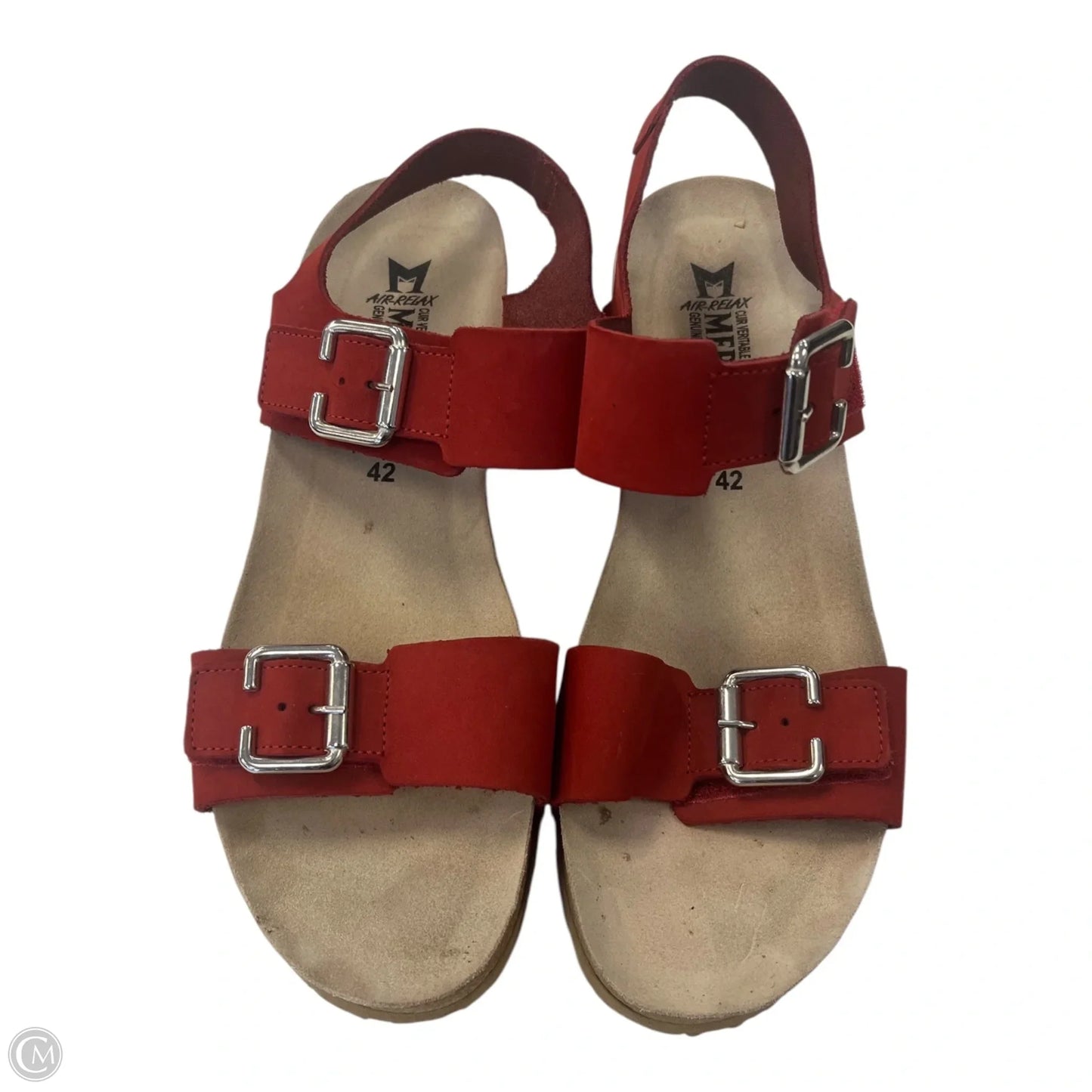 Sandals Heels Wedge By Mephisto In Red, Size: 11.5