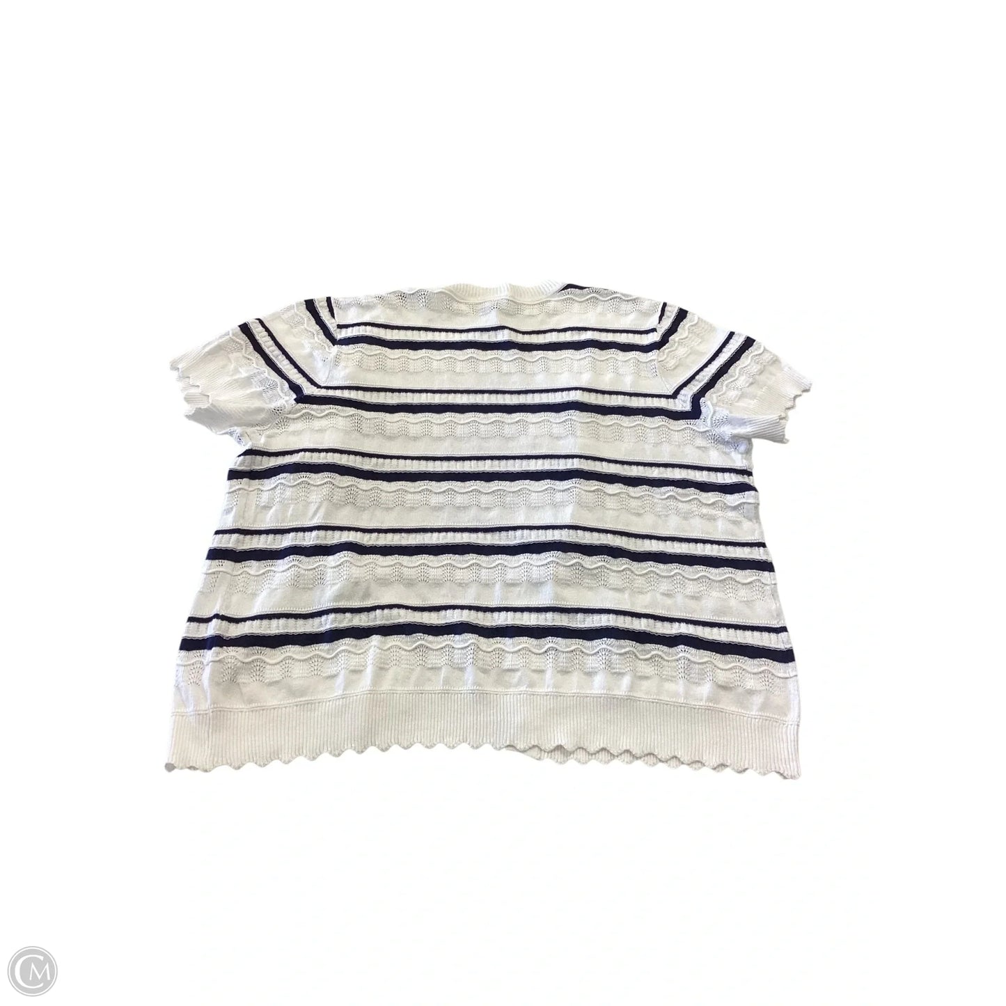 Cardigan By Chicos In Striped Pattern, Size: L