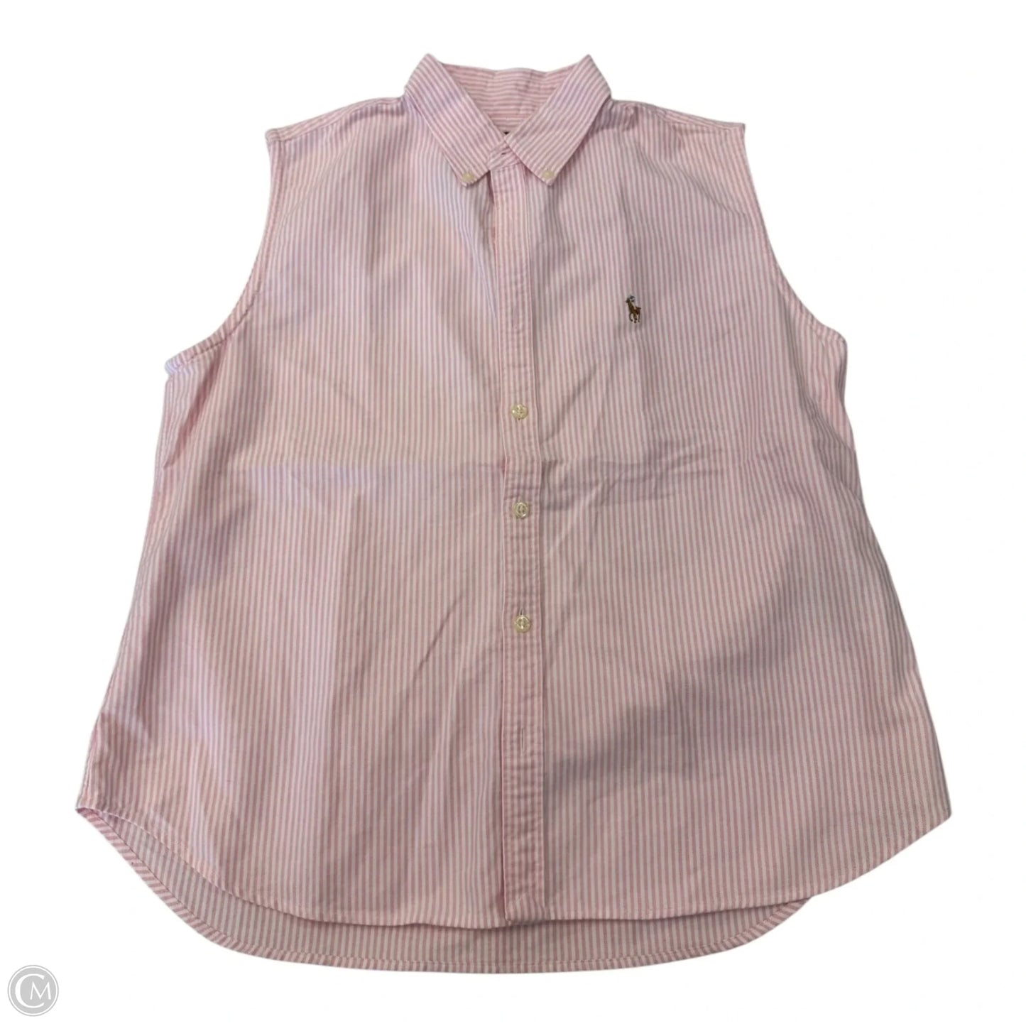 Top Sleeveless By Ralph Lauren In Pink & White, Size: 12